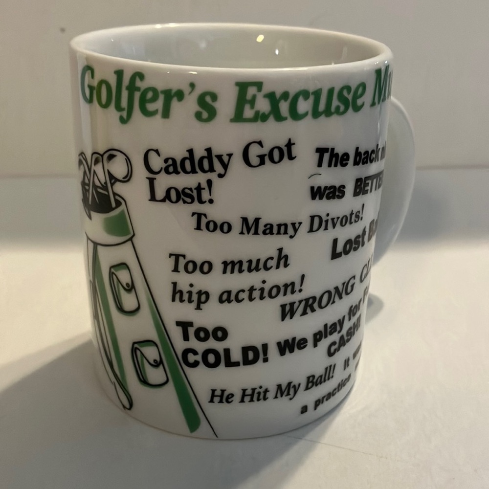 Golfer's Excuse Mug with‎ Green Accents